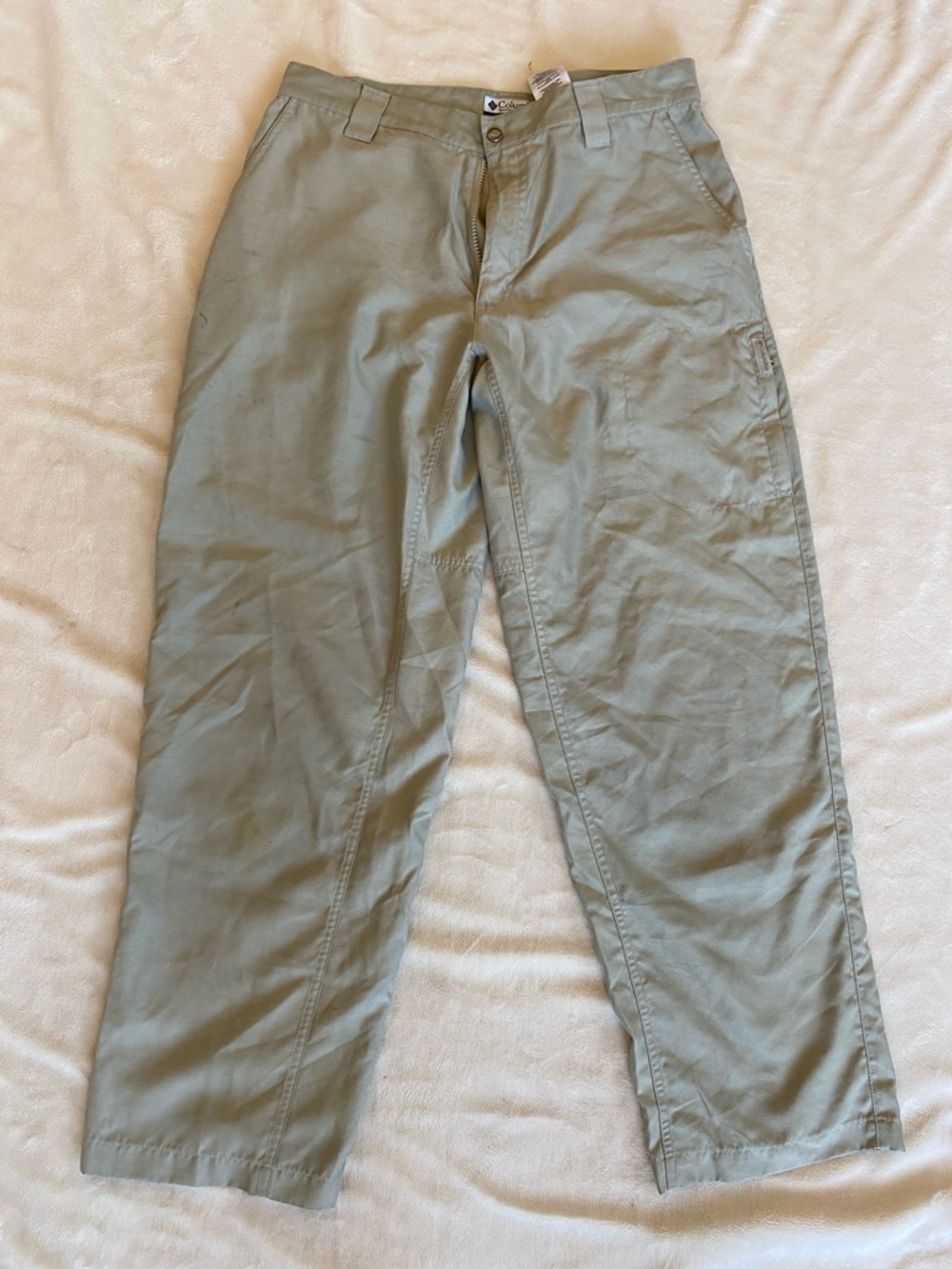 Columbia tan lightweight pants, lightly stained